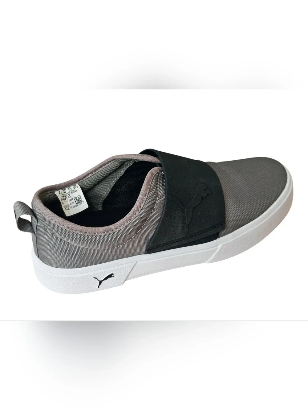 PUMA El Rey II Slip-On Grey Black Canvas Skateboard Shoes 374785-03 Men 7.5 New